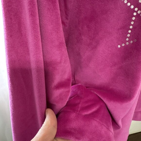 Women's Casual Pink Sweater Embellished XOXO Logo Raglan Long Sleeve Sz XL - Picture 9 of 10